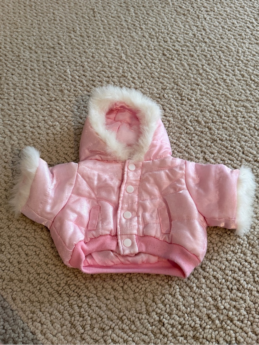 Build a bear Pink Faux-Fur Trim Hooded Jacket